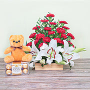 Tempting Rochers Teddy With Blooms