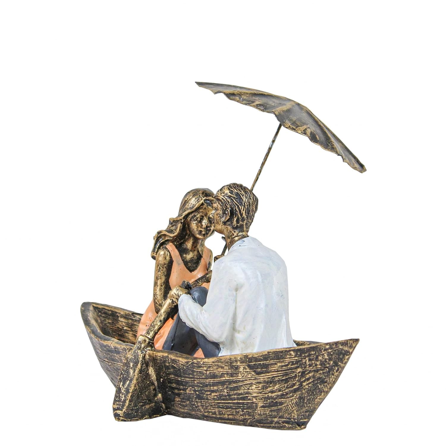 TIED RIBBONS Resin Romantic Boat Couple Showpiece Statue For Home Decor Living Room Bedroom Decoration Items Gift To Wife Husband Boyfriend Girlfriend, Multi Colour - YuvaFlowers