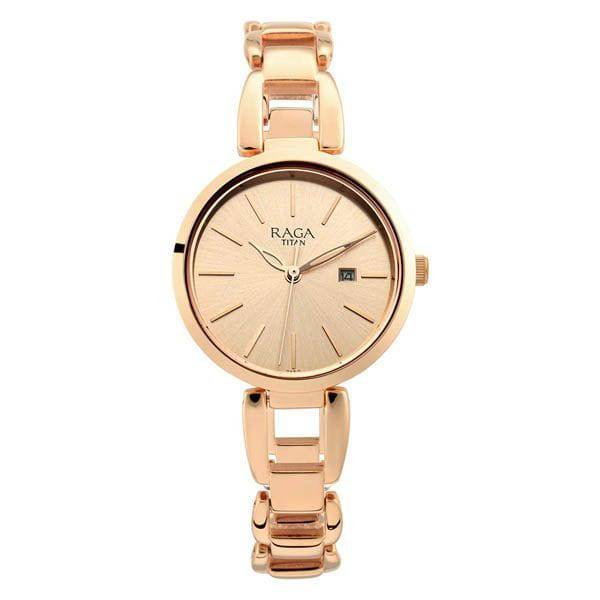 Titan Raga Viva Analog Rose Gold Dial Womens Watch-NP2642WM01/NP2642WM01 - YuvaFlowers