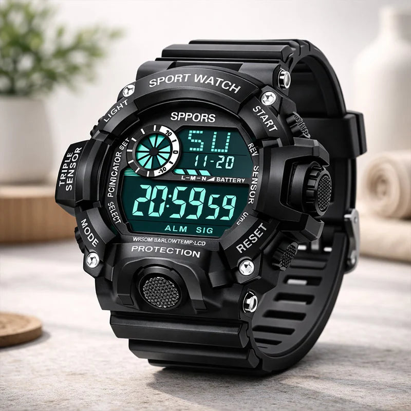 Digital Video Watch Triple-Sensor Digital Sport Watch – YuvaFlowers