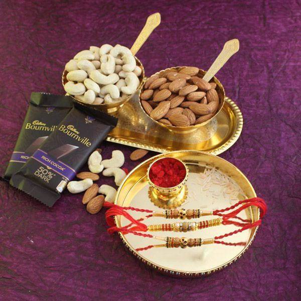 Traditional Rakhi Thali Combo - YuvaFlowers