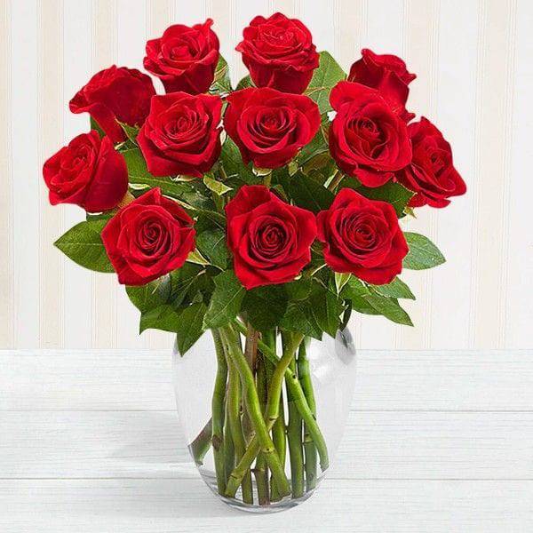 Vase of Red Love - YuvaFlowers