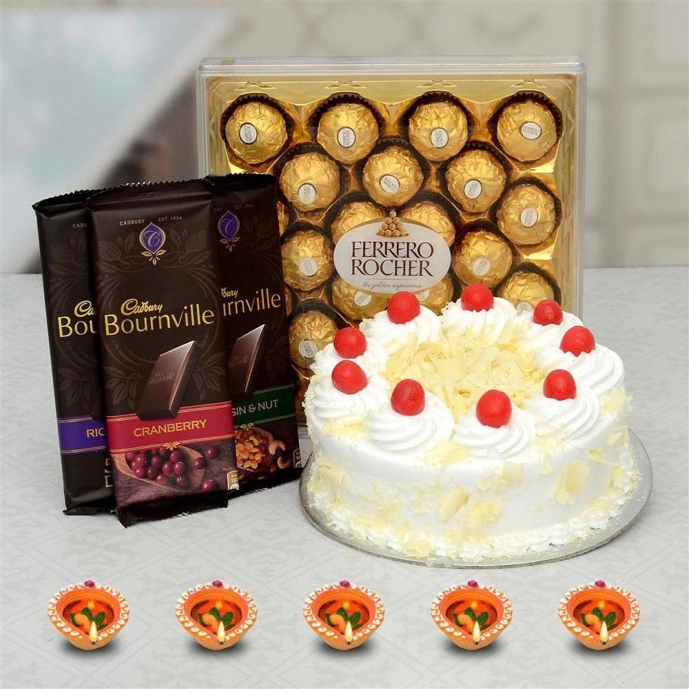 White Choco Diwali Hamper - YuvaFlowers