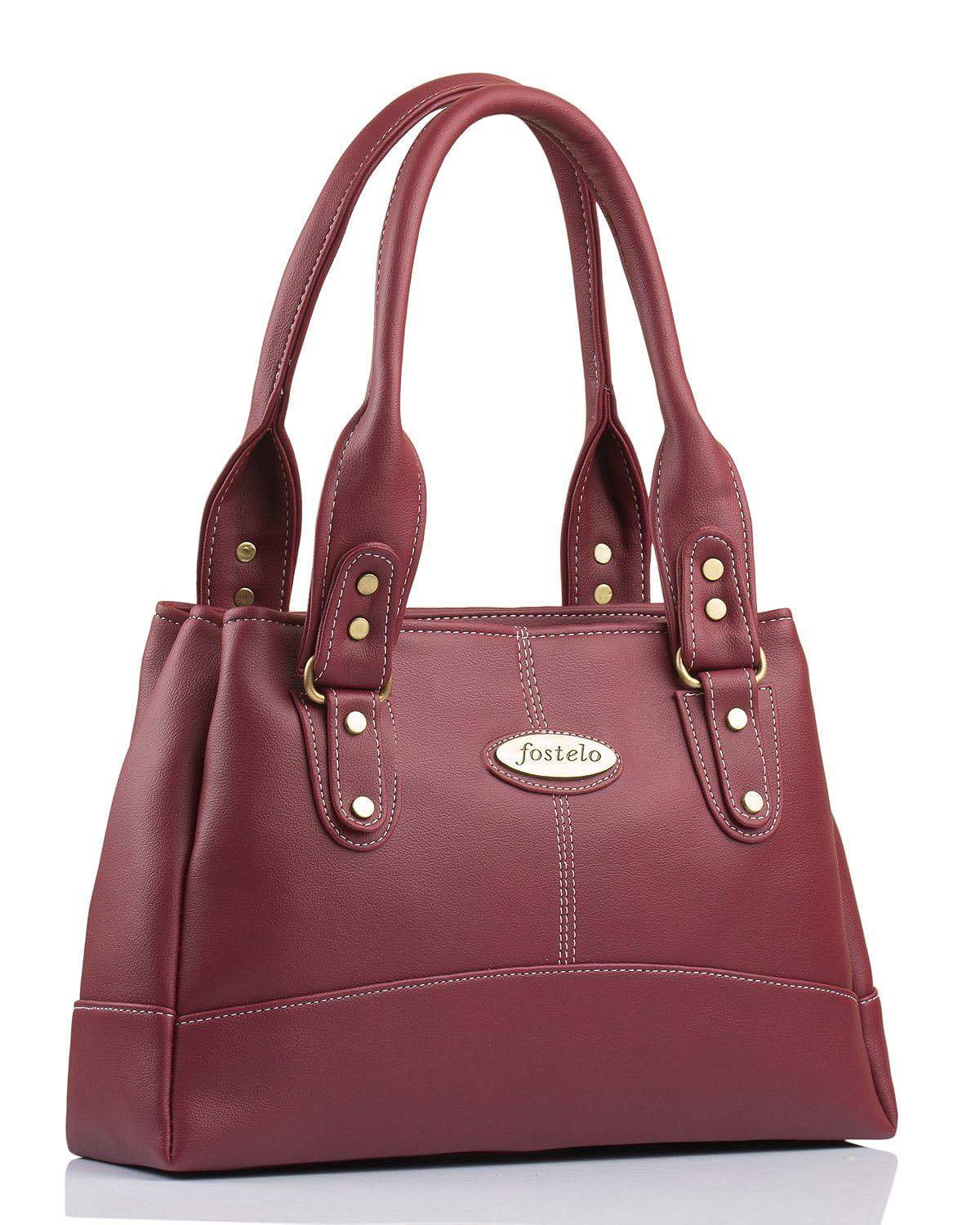 Women's Catlin Faux Leather Handbag (Large) - YuvaFlowers