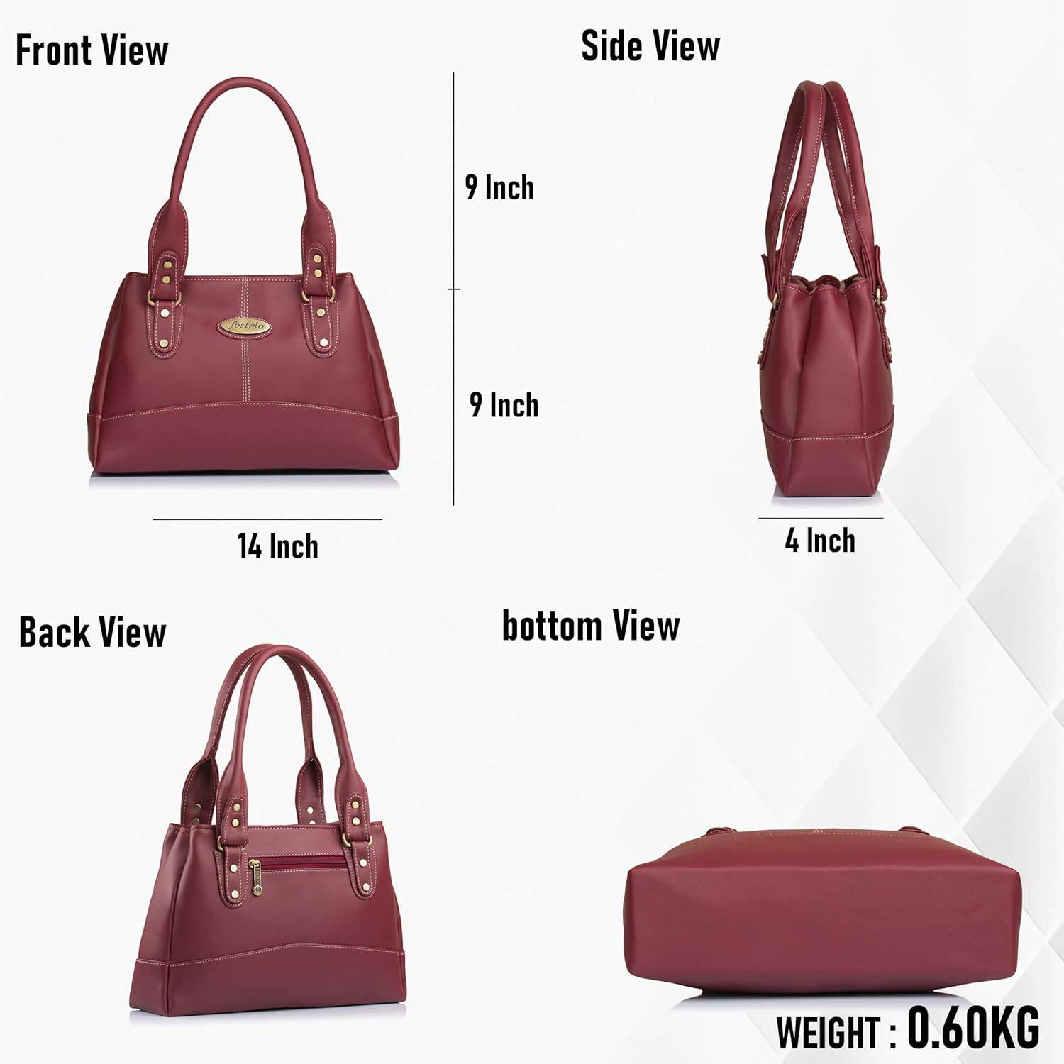 Women's Catlin Faux Leather Handbag (Large) - YuvaFlowers