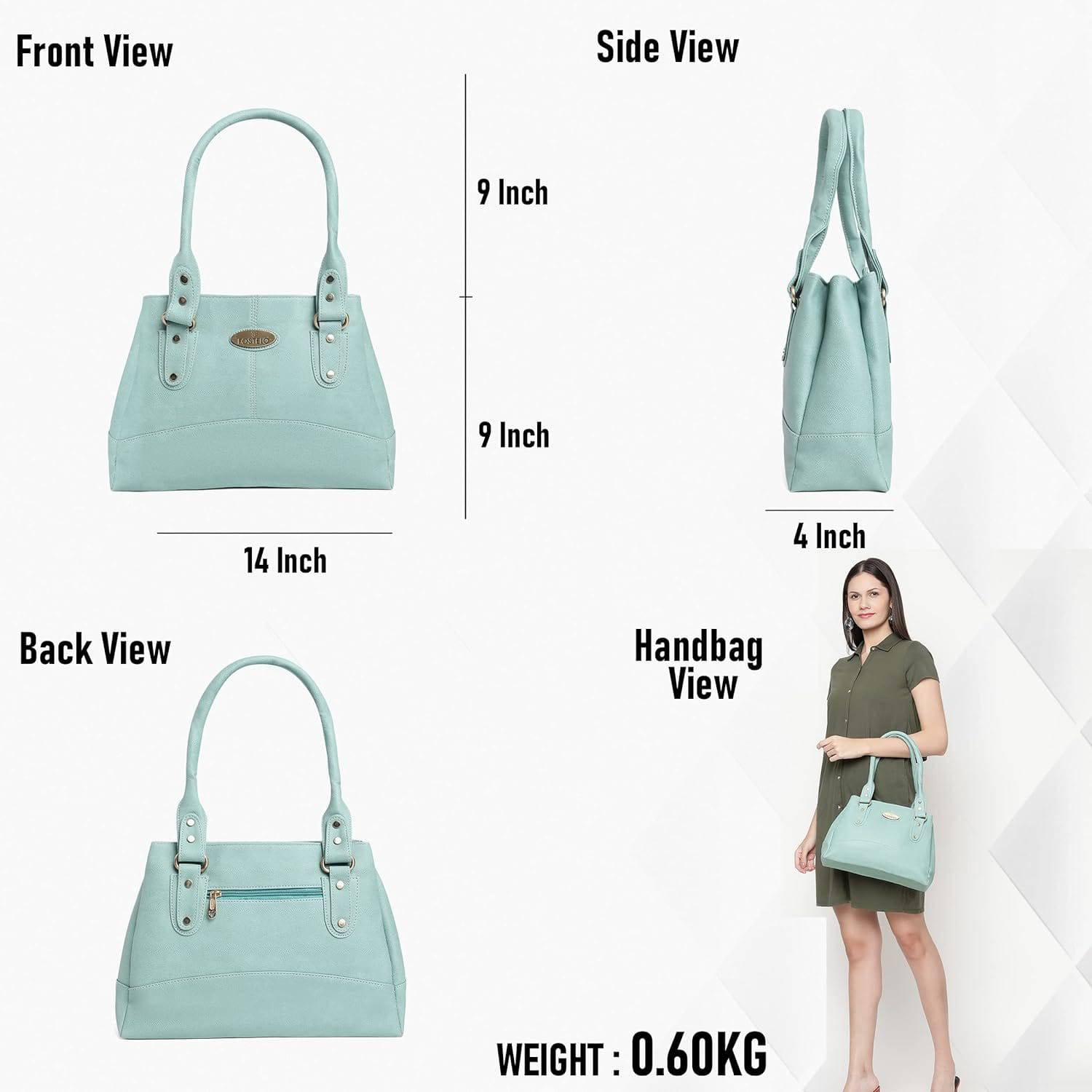 Women's Catlin Faux Leather Handbag (Large) - YuvaFlowers