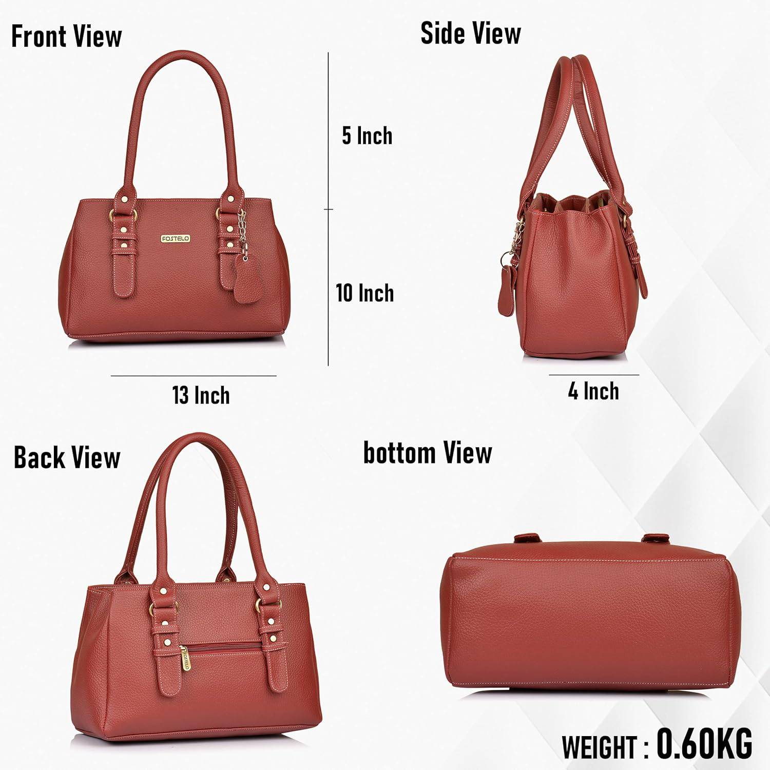 Women's Westside Faux Leather Handbag (Large) - YuvaFlowers