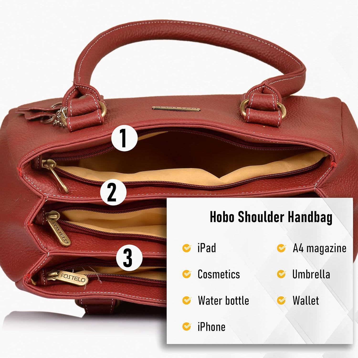 Women's Westside Faux Leather Handbag (Large) - YuvaFlowers