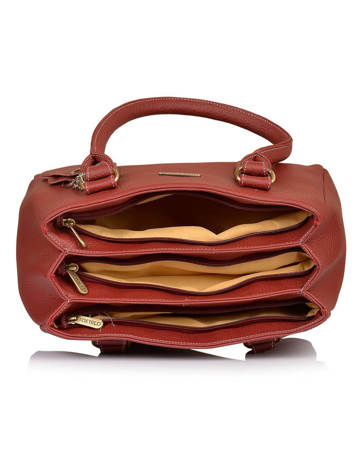 Women's Westside Faux Leather Handbag (Large) - YuvaFlowers