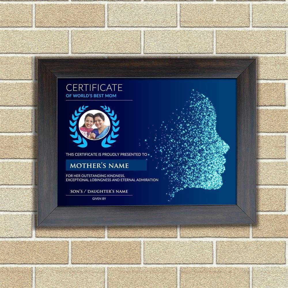 World Best Mom Personalized Certificate - YuvaFlowers