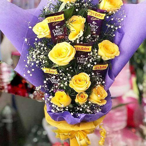 Yellow n Chocolaty - YuvaFlowers